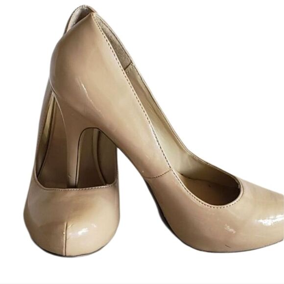 Tan Patent Leather Platform Heels  - Picture 2 of 6